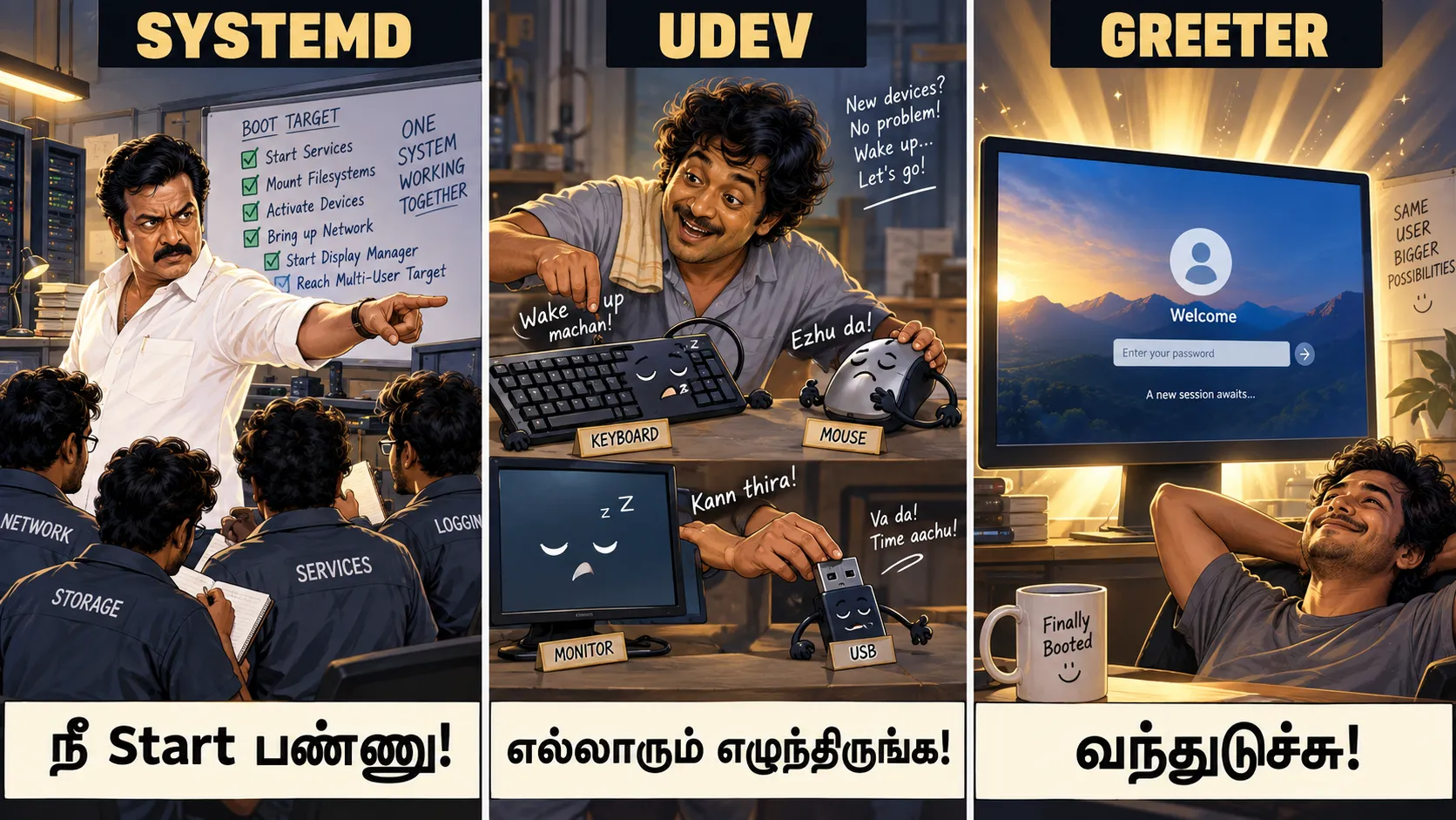 Interval meme: systemd, udev, Greeter